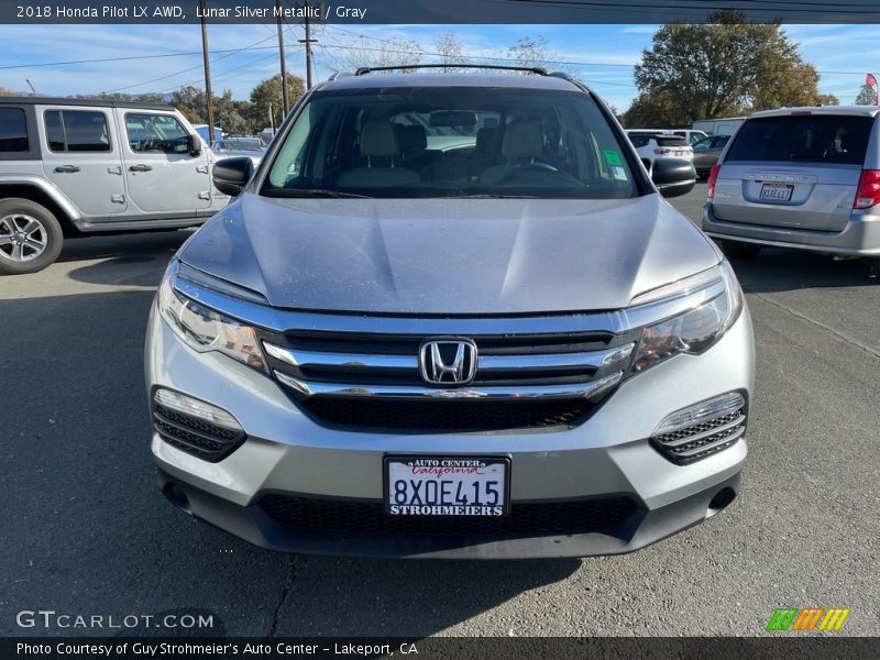 Lunar Silver Metallic / Gray 2018 Honda Pilot LX AWD