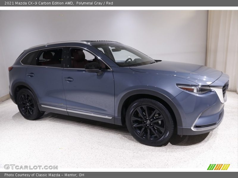 Polymetal Gray / Red 2021 Mazda CX-9 Carbon Edition AWD