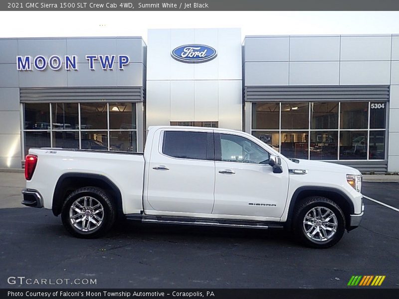 Summit White / Jet Black 2021 GMC Sierra 1500 SLT Crew Cab 4WD