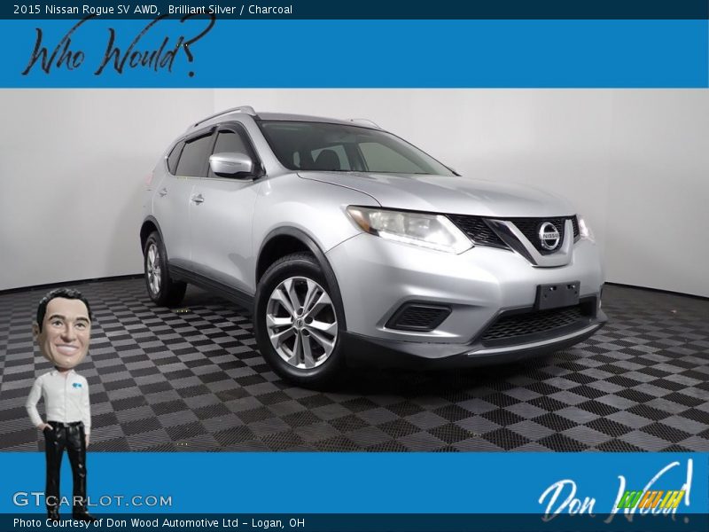 Brilliant Silver / Charcoal 2015 Nissan Rogue SV AWD