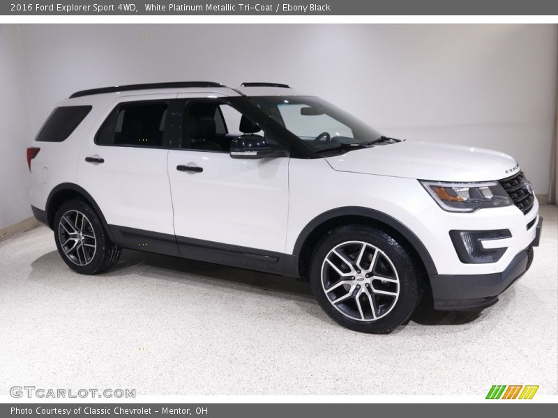 White Platinum Metallic Tri-Coat / Ebony Black 2016 Ford Explorer Sport 4WD