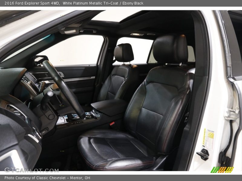 White Platinum Metallic Tri-Coat / Ebony Black 2016 Ford Explorer Sport 4WD
