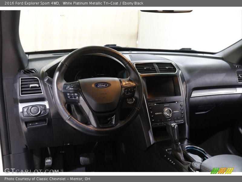 White Platinum Metallic Tri-Coat / Ebony Black 2016 Ford Explorer Sport 4WD