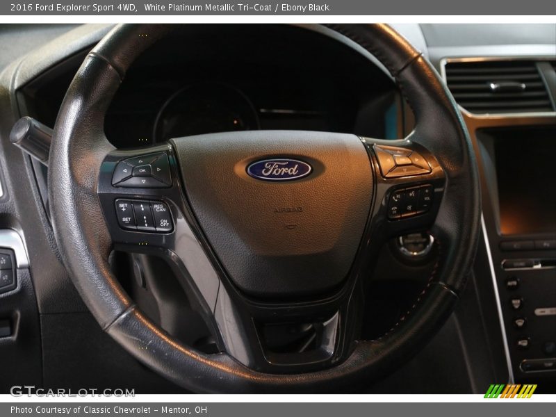 White Platinum Metallic Tri-Coat / Ebony Black 2016 Ford Explorer Sport 4WD