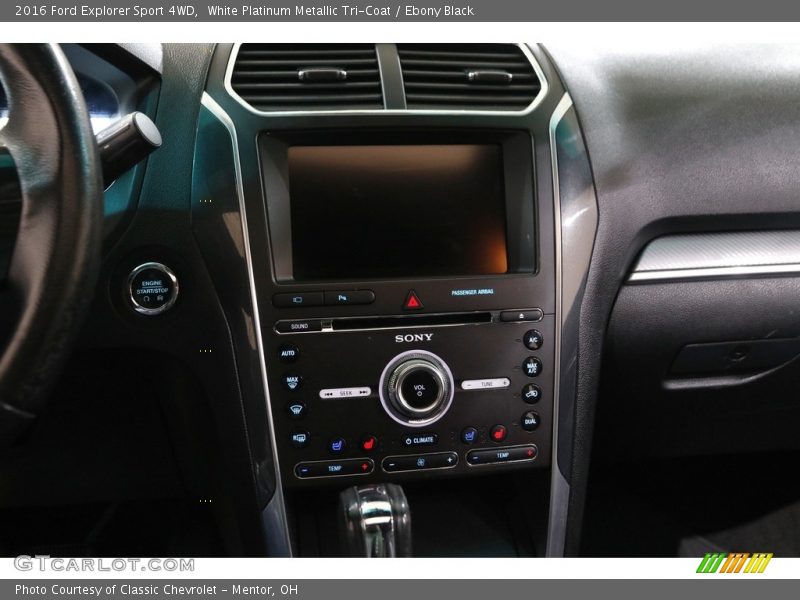 White Platinum Metallic Tri-Coat / Ebony Black 2016 Ford Explorer Sport 4WD