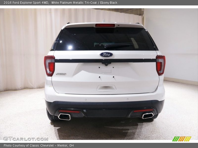 White Platinum Metallic Tri-Coat / Ebony Black 2016 Ford Explorer Sport 4WD