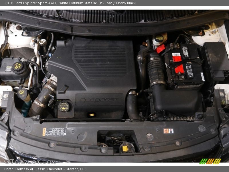 White Platinum Metallic Tri-Coat / Ebony Black 2016 Ford Explorer Sport 4WD