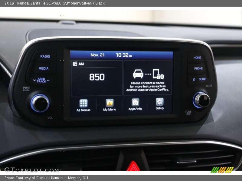 Symphony Silver / Black 2019 Hyundai Santa Fe SE AWD