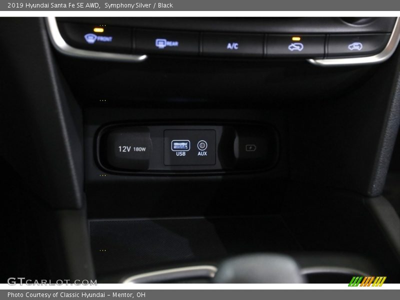 Symphony Silver / Black 2019 Hyundai Santa Fe SE AWD