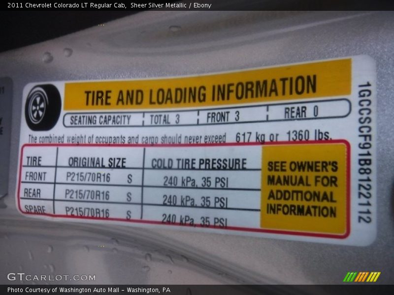 Sheer Silver Metallic / Ebony 2011 Chevrolet Colorado LT Regular Cab