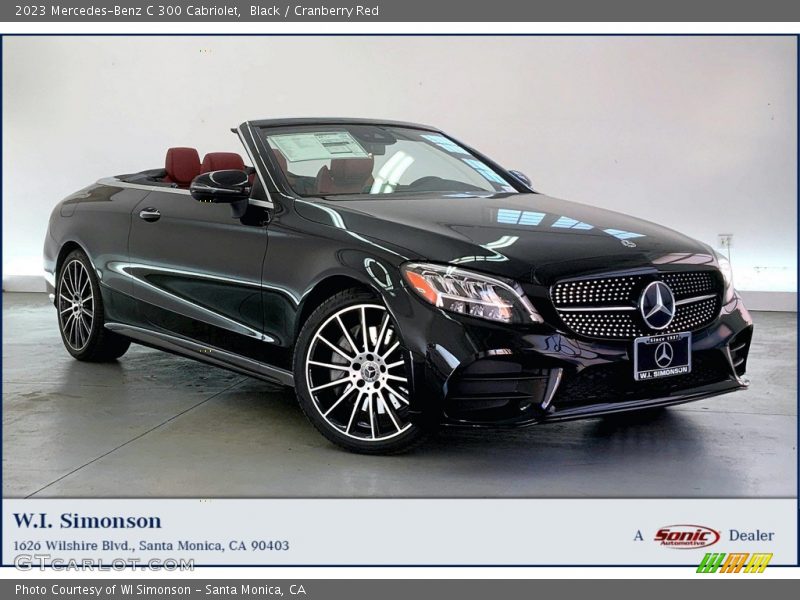Black / Cranberry Red 2023 Mercedes-Benz C 300 Cabriolet