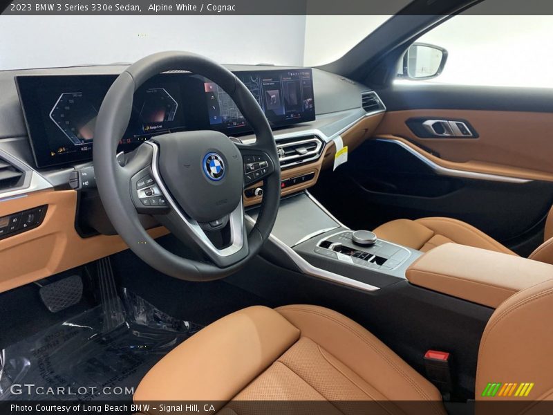 Alpine White / Cognac 2023 BMW 3 Series 330e Sedan