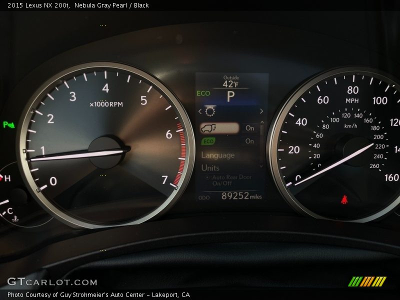 Nebula Gray Pearl / Black 2015 Lexus NX 200t