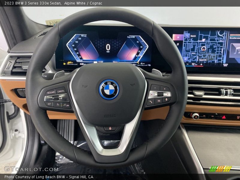 Alpine White / Cognac 2023 BMW 3 Series 330e Sedan