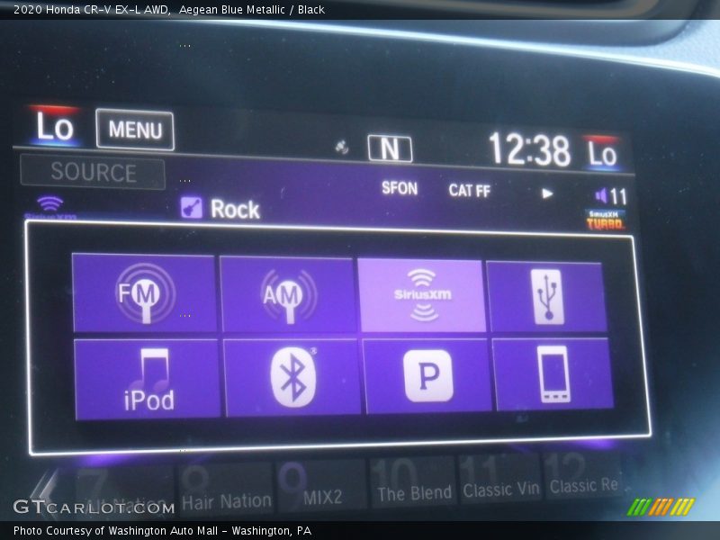 Aegean Blue Metallic / Black 2020 Honda CR-V EX-L AWD
