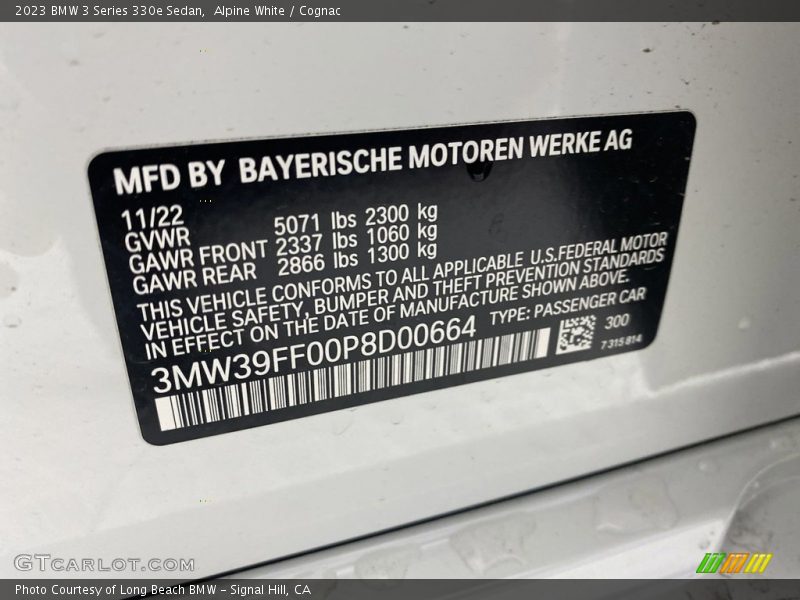 Alpine White / Cognac 2023 BMW 3 Series 330e Sedan