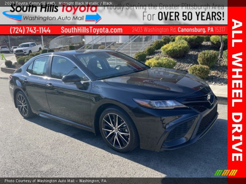 Midnight Black Metallic / Black 2023 Toyota Camry SE AWD