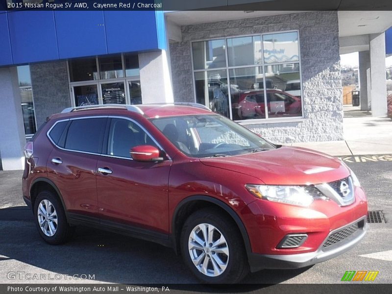 Cayenne Red / Charcoal 2015 Nissan Rogue SV AWD