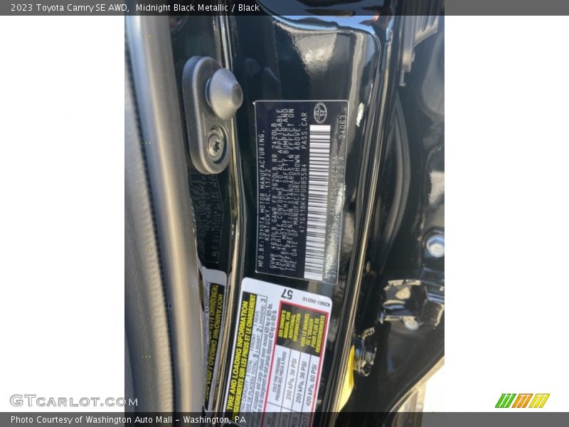 Midnight Black Metallic / Black 2023 Toyota Camry SE AWD