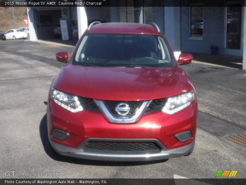 Cayenne Red / Charcoal 2015 Nissan Rogue SV AWD