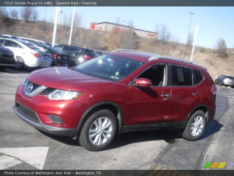 Cayenne Red / Charcoal 2015 Nissan Rogue SV AWD
