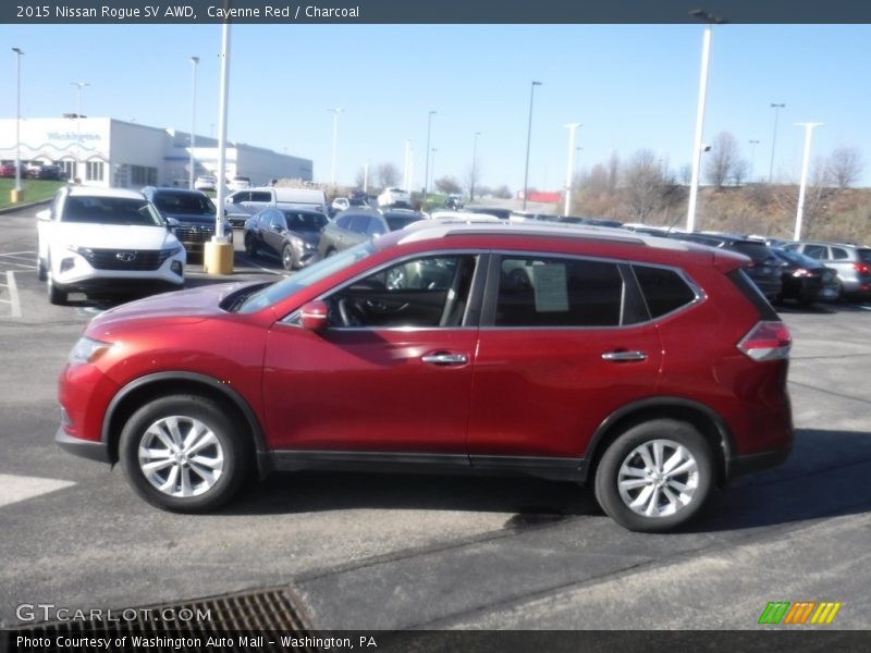 Cayenne Red / Charcoal 2015 Nissan Rogue SV AWD