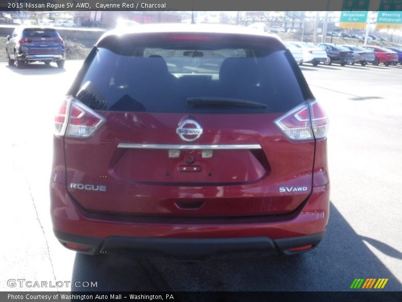 Cayenne Red / Charcoal 2015 Nissan Rogue SV AWD