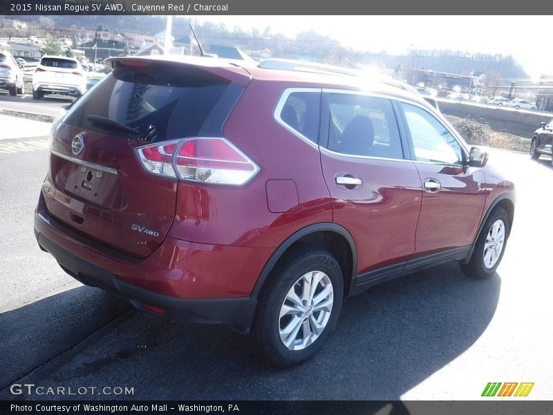 Cayenne Red / Charcoal 2015 Nissan Rogue SV AWD