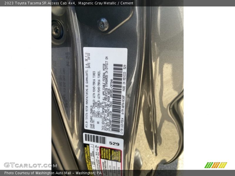 Magnetic Gray Metallic / Cement 2023 Toyota Tacoma SR Access Cab 4x4