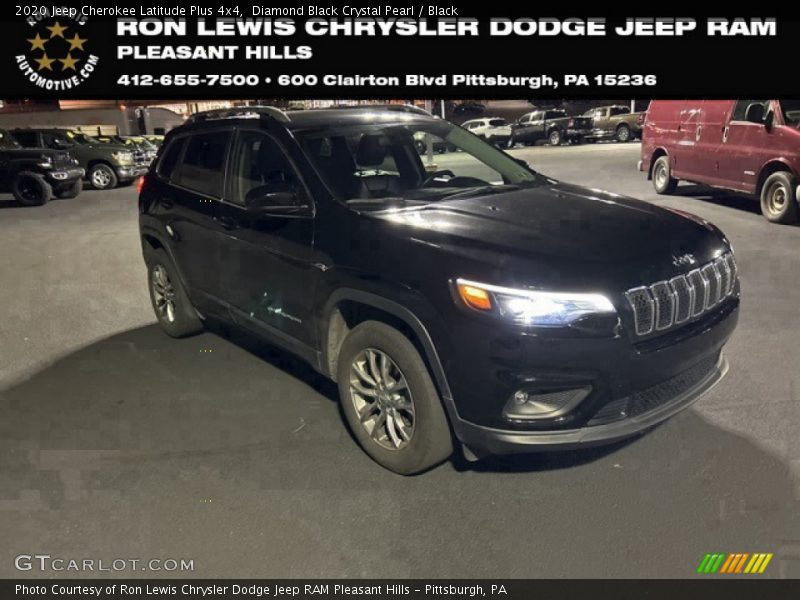 Diamond Black Crystal Pearl / Black 2020 Jeep Cherokee Latitude Plus 4x4