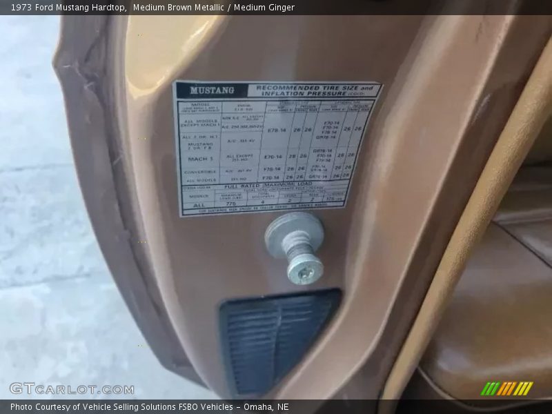 Info Tag of 1973 Mustang Hardtop
