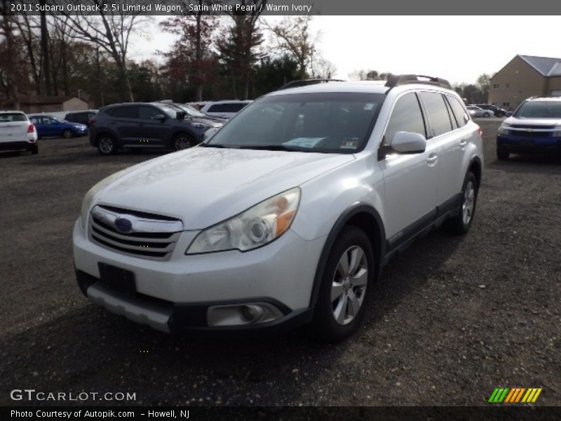 Satin White Pearl / Warm Ivory 2011 Subaru Outback 2.5i Limited Wagon