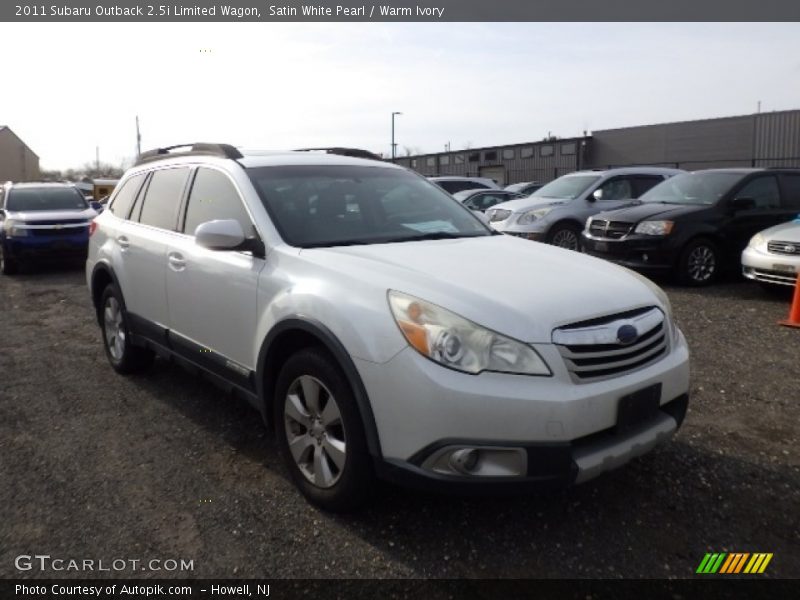 Satin White Pearl / Warm Ivory 2011 Subaru Outback 2.5i Limited Wagon