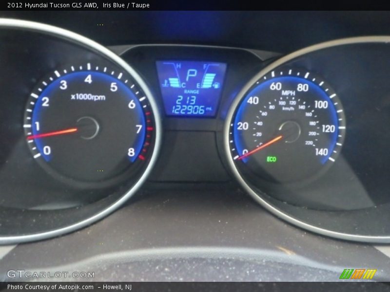 Iris Blue / Taupe 2012 Hyundai Tucson GLS AWD