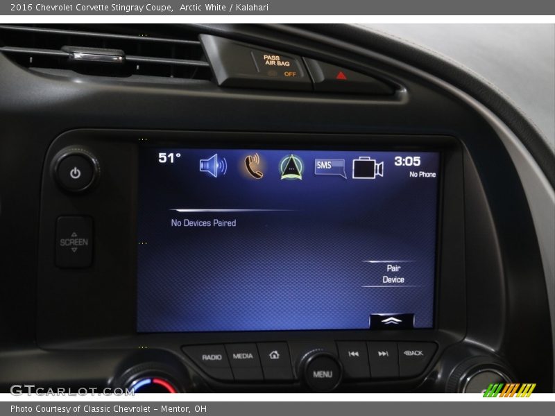 Arctic White / Kalahari 2016 Chevrolet Corvette Stingray Coupe