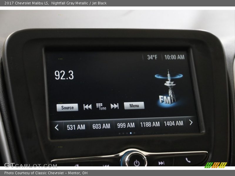 Nightfall Gray Metallic / Jet Black 2017 Chevrolet Malibu LS