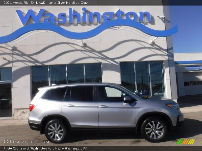 Lunar Silver Metallic / Gray 2021 Honda Pilot EX-L AWD