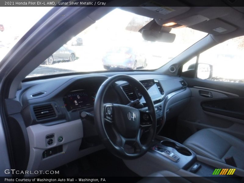Lunar Silver Metallic / Gray 2021 Honda Pilot EX-L AWD