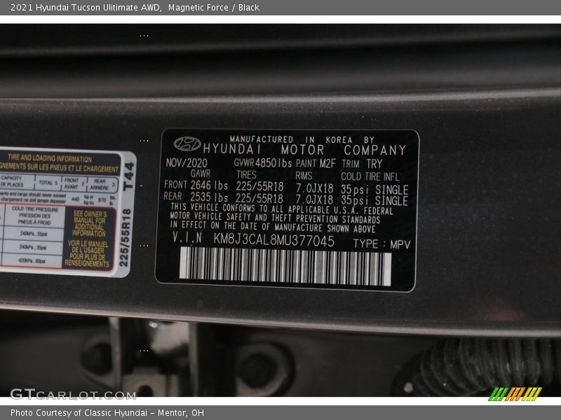 M2F - 2021 Hyundai Tucson Ulitimate AWD