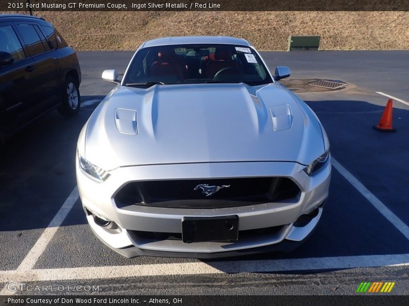 Ingot Silver Metallic / Red Line 2015 Ford Mustang GT Premium Coupe