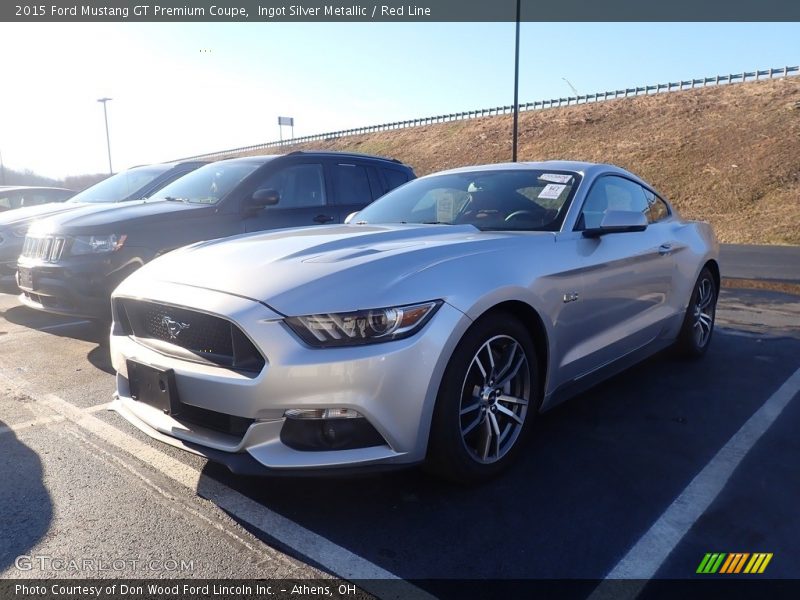 Ingot Silver Metallic / Red Line 2015 Ford Mustang GT Premium Coupe