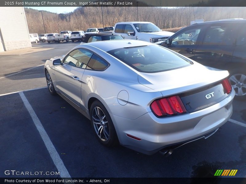 Ingot Silver Metallic / Red Line 2015 Ford Mustang GT Premium Coupe