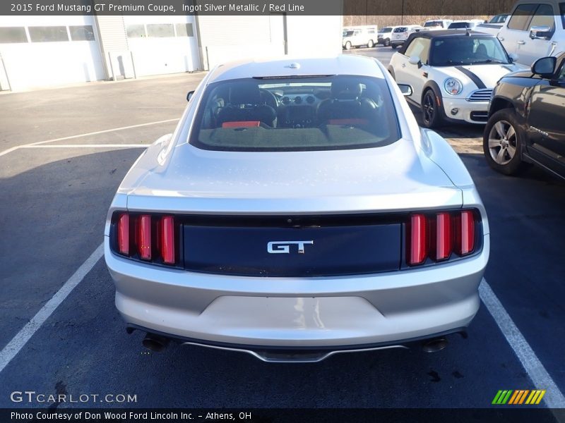 Ingot Silver Metallic / Red Line 2015 Ford Mustang GT Premium Coupe