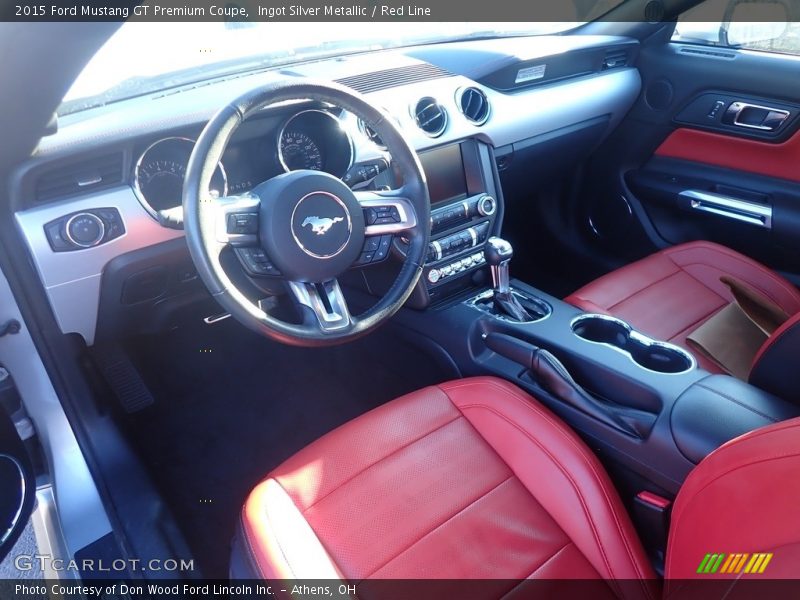 Ingot Silver Metallic / Red Line 2015 Ford Mustang GT Premium Coupe