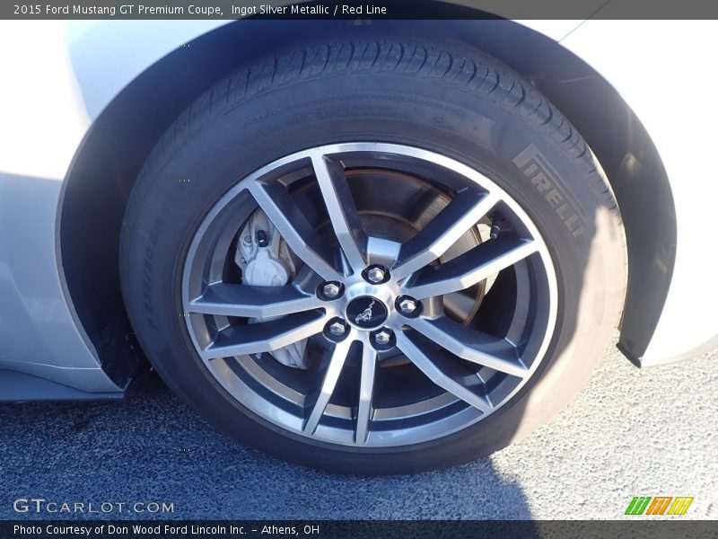 Ingot Silver Metallic / Red Line 2015 Ford Mustang GT Premium Coupe