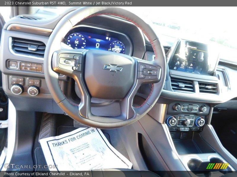 Summit White / Jet Black/Victory Red 2023 Chevrolet Suburban RST 4WD
