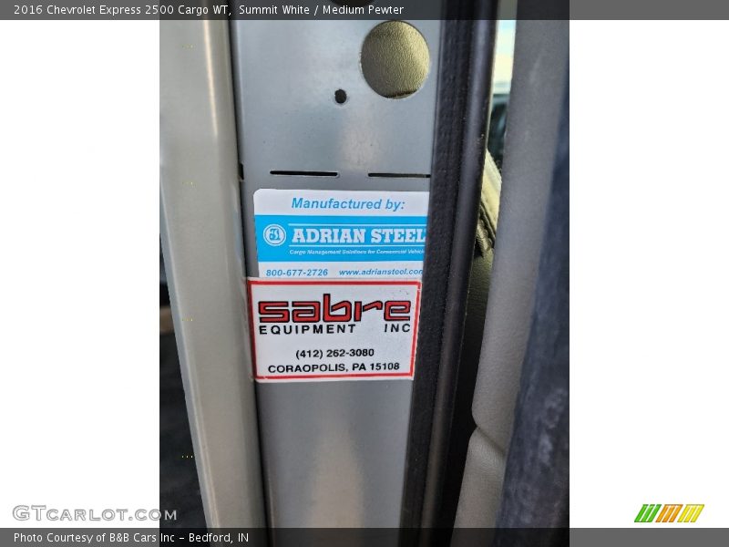 Summit White / Medium Pewter 2016 Chevrolet Express 2500 Cargo WT