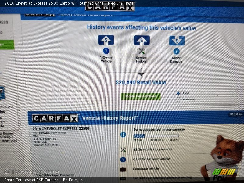 Summit White / Medium Pewter 2016 Chevrolet Express 2500 Cargo WT