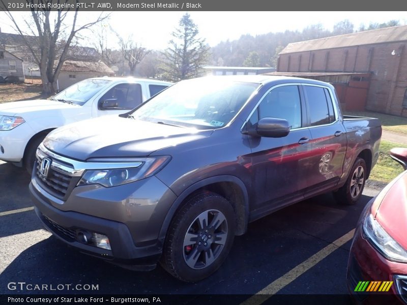 Modern Steel Metallic / Black 2019 Honda Ridgeline RTL-T AWD