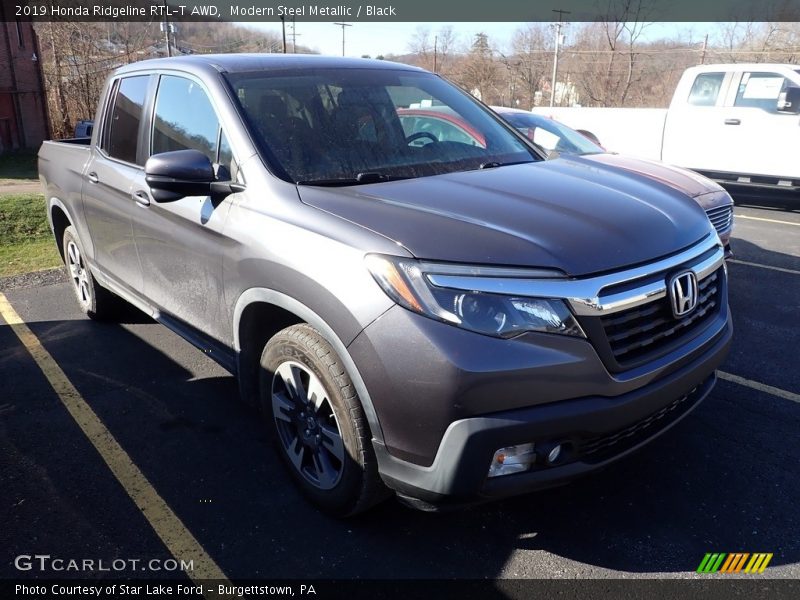 Modern Steel Metallic / Black 2019 Honda Ridgeline RTL-T AWD